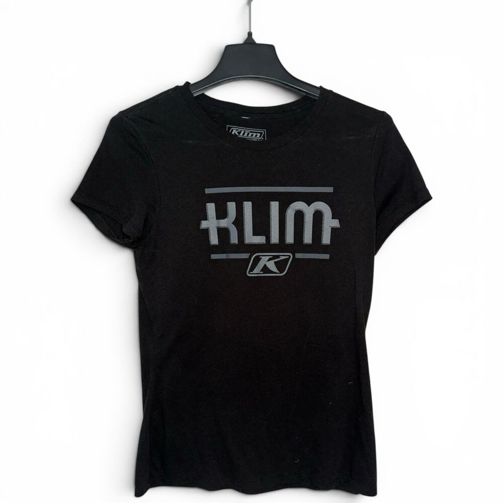 KLIM Womens Small Black Graphic Logo Tee Shirt Moto Motorcycle